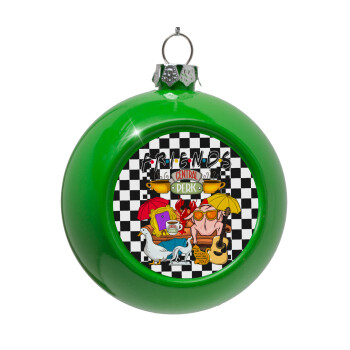 Friends, Green Christmas tree ornament bauble 8cm