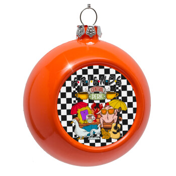 Friends, Orange Christmas tree ornament bauble 8cm