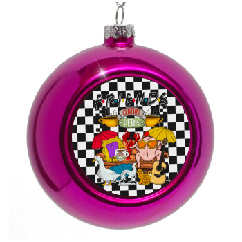 Friends, Purple Christmas tree ornament bauble 8cm