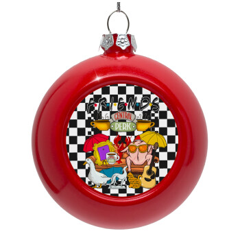 Friends, Red Christmas tree ornament bauble 8cm