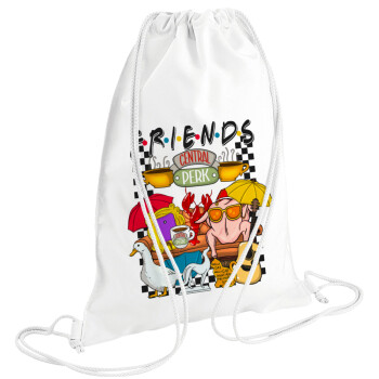 Friends, Backpack pouch GYMBAG white (28x40cm)