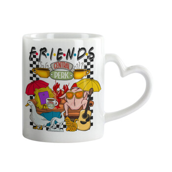 Friends, Mug heart handle, ceramic, 330ml