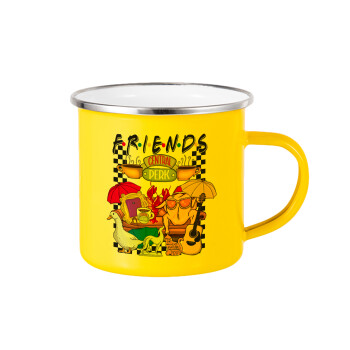 Friends, Yellow Enamel Metallic Cup 360ml