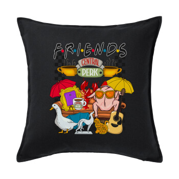 Friends, Sofa cushion black 50x50cm includes filling