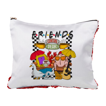 Friends, Red sequin cosmetic bag