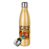 Glitter gold stainless steel thermos bottle, double-walled, 500ml