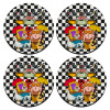 SET of 4 round wooden coasters (9cm)