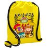 Backpack pouch GYMBAG Yellow, with pocket (40x48cm) & thick cords