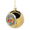 Golden Christmas tree ball ornament 8cm