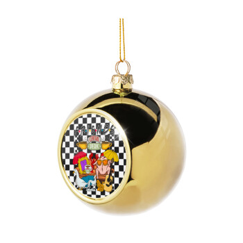 Friends, Golden Christmas tree ball ornament 8cm