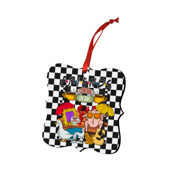 Friends, Christmas ornament polygon wooden 7.5cm