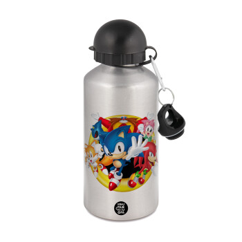 Sonic and friends, Metallic water jug, Silver, aluminum 500ml