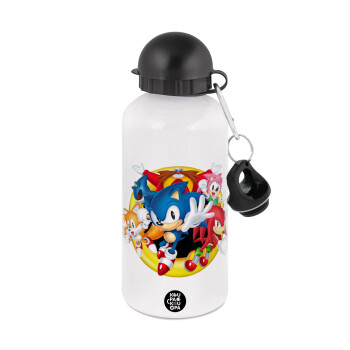 Sonic and friends, Metal water bottle, White, aluminum 500ml