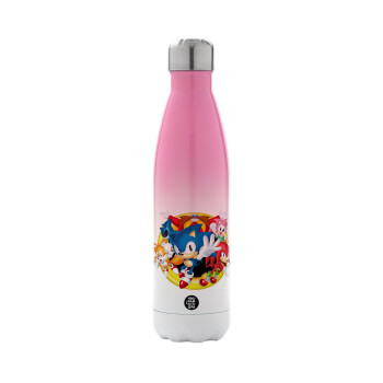 Sonic and friends, Metal mug thermos Pink/White (Stainless steel), double wall, 500ml