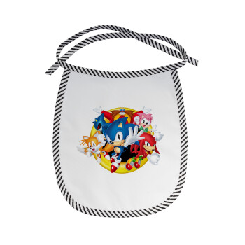 Sonic and friends, Σαλιάρα μωρού αλέκιαστη με κορδόνι Μαύρη