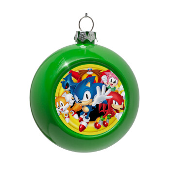 Sonic and friends, Green Christmas tree ornament bauble 8cm