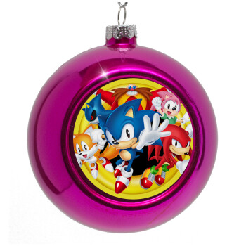 Sonic and friends, Purple Christmas tree ornament bauble 8cm