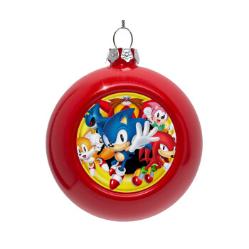 Sonic and friends, Red Christmas tree ornament bauble 8cm