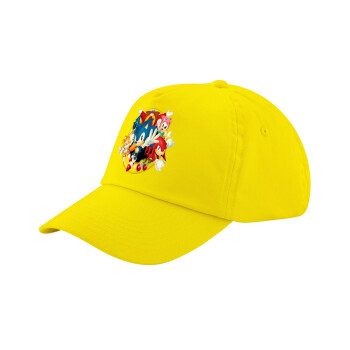 Sonic and friends, Child's Baseball Cap, 100% Cotton Twill, Yellow (COTTON, CHILD, UNISEX, ONE SIZE)