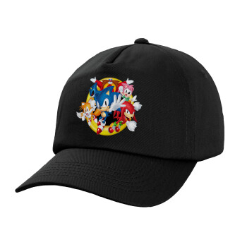 Sonic and friends, Adult Baseball Cap, 100% Cotton, Black (COTTON, ADULT, UNISEX, ONE SIZE)