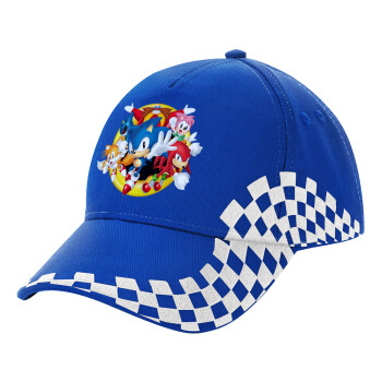 Sonic and friends, Καπέλο Ενηλίκων Ultimate ΜΠΛΕ RACING, (100% ΒΑΜΒΑΚΕΡΟ DRILL, ΕΝΗΛΙΚΩΝ, UNISEX, ONE SIZE)