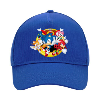 Sonic and friends, Καπέλο Ενηλίκων Ultimate ΜΠΛΕ, (100% ΒΑΜΒΑΚΕΡΟ DRILL, ΕΝΗΛΙΚΩΝ, UNISEX, ONE SIZE)