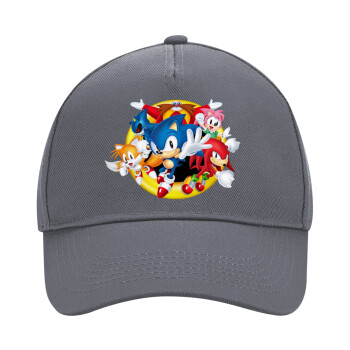 Sonic and friends, Ultimate Adult Hat Grey, (100% COTTON DRILL, ADULT, UNISEX, ONE SIZE)