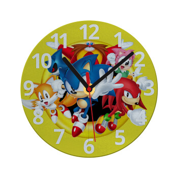 Sonic and friends, Ρολόι τοίχου γυάλινο (20cm)