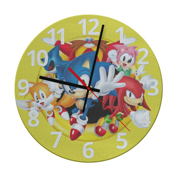 Sonic and friends, Ρολόι τοίχου γυάλινο (30cm)