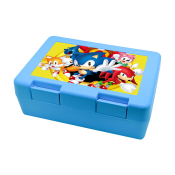 Sonic and friends, Children's cookie container LIGHT BLUE 185x128x65mm (BPA free plastic)