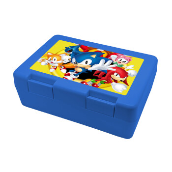 Sonic and friends, Παιδικό δοχείο κολατσιού ΜΠΛΕ 185x128x65mm (BPA free πλαστικό)