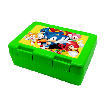 Sonic and friends, Children's cookie container GREEN 185x128x65mm (BPA free plastic)