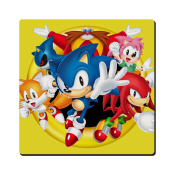 Sonic and friends, Τετράγωνο μαγνητάκι ξύλινο 6x6cm