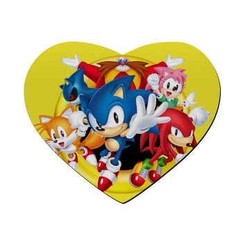 Sonic and friends, Mousepad καρδιά 23x20cm