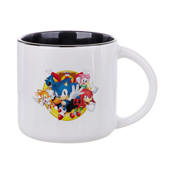 Sonic and friends, Κούπα κεραμική 400ml Λευκή/Μαύρη