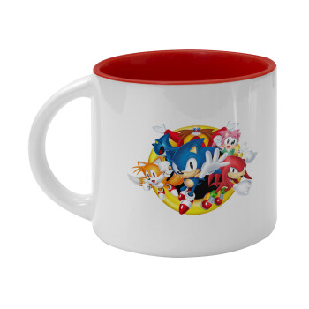 Sonic and friends, Κούπα κεραμική 400ml Λευκή/Κόκκινη