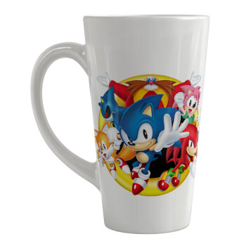 Sonic and friends, Κούπα κωνική Latte Μεγάλη, κεραμική, 450ml