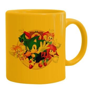 Sonic and friends, Ceramic coffee mug yellow, 330ml