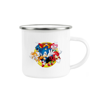 Sonic and friends, Metallic enamel cup white 360ml