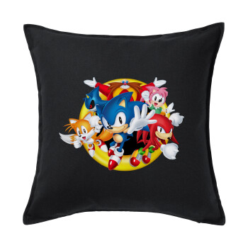 Sonic and friends, Sofa cushion black 50x50cm includes filling