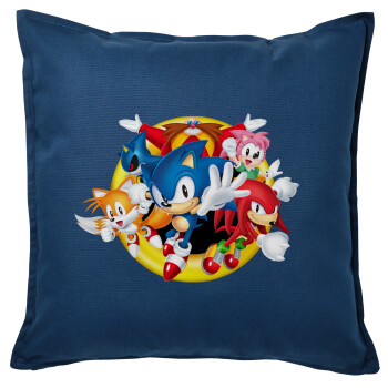 Sonic and friends, Sofa cushion Blue 50x50cm includes filling