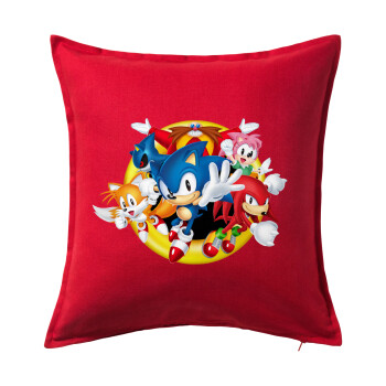 Sonic and friends, Sofa cushion RED 50x50cm includes filling