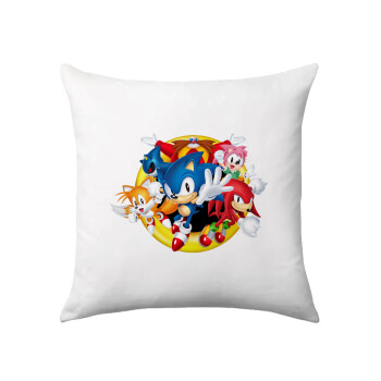 Sonic and friends, Μαξιλάρι καναπέ 40x40cm περιέχεται το  γέμισμα