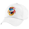 Children's Baseball Cap, 100% Cotton Twill, White (COTTON, CHILDREN'S, UNISEX, ONE SIZE)