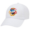 Adult Baseball Cap White 5-panel (POLYESTER, ADULT, UNISEX, ONE SIZE)