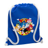 Backpack pouch GYMBAG Blue, with pocket (40x48cm) & thick cords