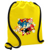 Backpack pouch GYMBAG Yellow, with pocket (40x48cm) & thick cords