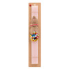 Easter Set, wooden keychain & scented flat Easter candle (30cm) (PINK)