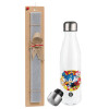 Easter candle, metallic white thermos bottle (500ml) & aromatic flat candle (30cm) (GRAY)