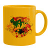 Ceramic coffee mug yellow, 330ml (1pcs)